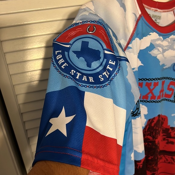 Canari Texas Lone Star Cycling Jersey Size XL Color Blue and Red - Picture 4 of 11
